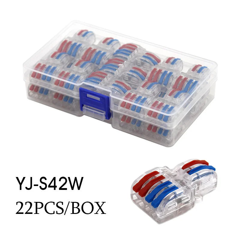 Mini Wire Electrical Connector Boxed 222 LED Strip Lighting Quick Connectors Universal Compact Conductor Push-in Terminal Blocks