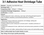 2M 3:1 Heat Shrink Tube With Glue 1.6mm-50mm Multicolor Dual Wall Adhesive Lined Polyolefin Shrinkin ﻿Wrap Cable Protect Sleeve