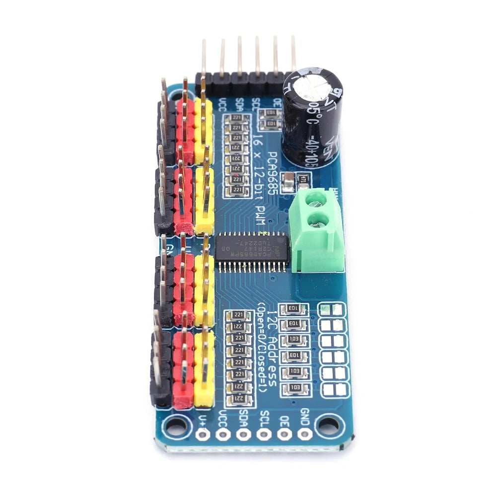 PCA9685 PWM Servo Driver Board IIC Interface 16 Channel 12-Bit PWM Servo Motor Driver Board Controller for Arduino Robot