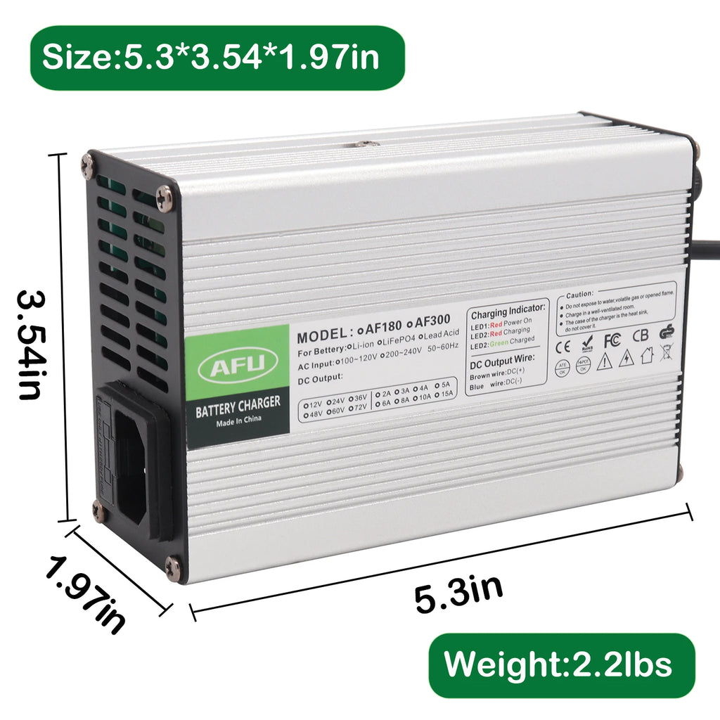 16.8V 10A Charger 4S 14.8V Li-ion Lipo Battery Pack Charger With Cooling Fan Smart Charge Auto-Stop