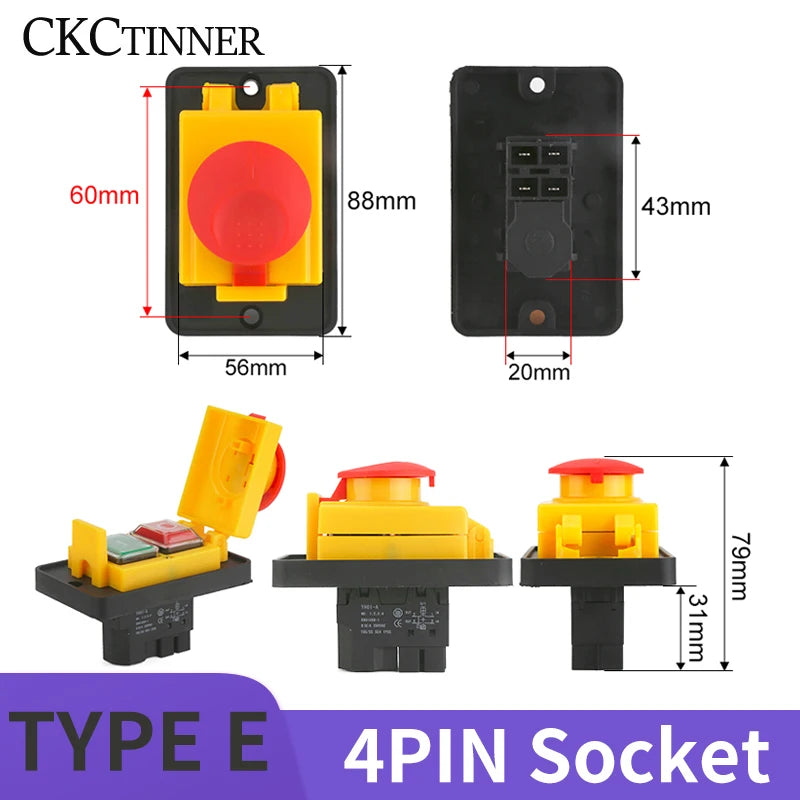 YH02A Electromagnetic Starter Push Button Switches Machine Tool Equipment IP55 Waterproof Safety Witch 28A Replace KLD28A KJD17A