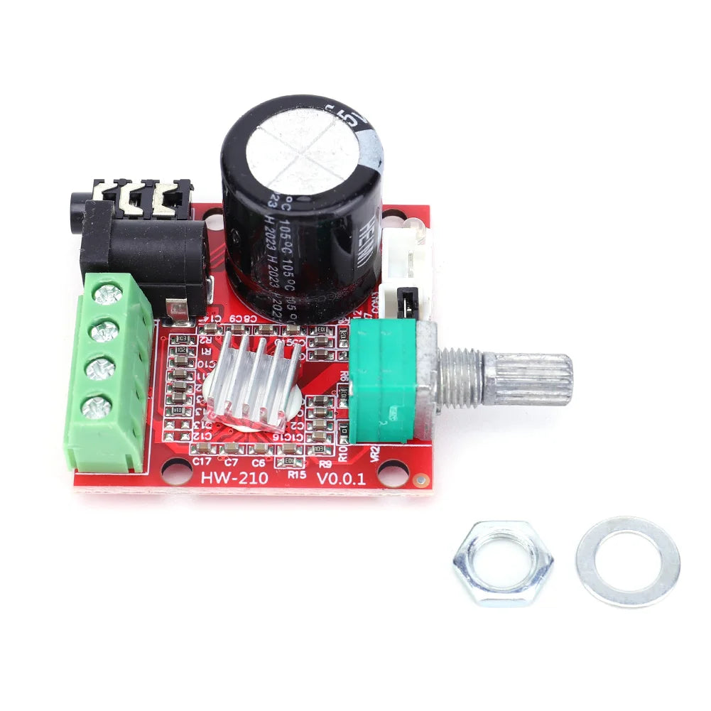 PAM8610 Mini Hi-Fi Audio Stereo Amplifier Board D Class 2x10W Audio Receiver Amplifier Board Module Part 3.5MM Input Jack