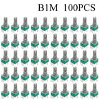 100PCS RK097 Precision Linear Potentiometer Vertical Single Link Shank 15mm D axis B2K B10K B20K B50K B100K B500K B1M