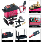 25KG Digital Servo Full Metal Gear IP66 Waterproof for 1:8 1:10 1:12 RC Car Crawler Robot 180/270 Degree High Precision