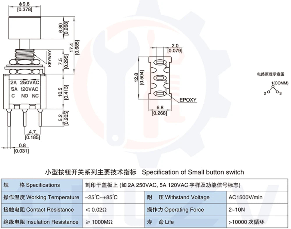 High Quality 6mm 3/6Pin 2 Position Mini Momentary Automatic return Push Button Switchl ON OFF 5A125V/2A250V Toggle Switch