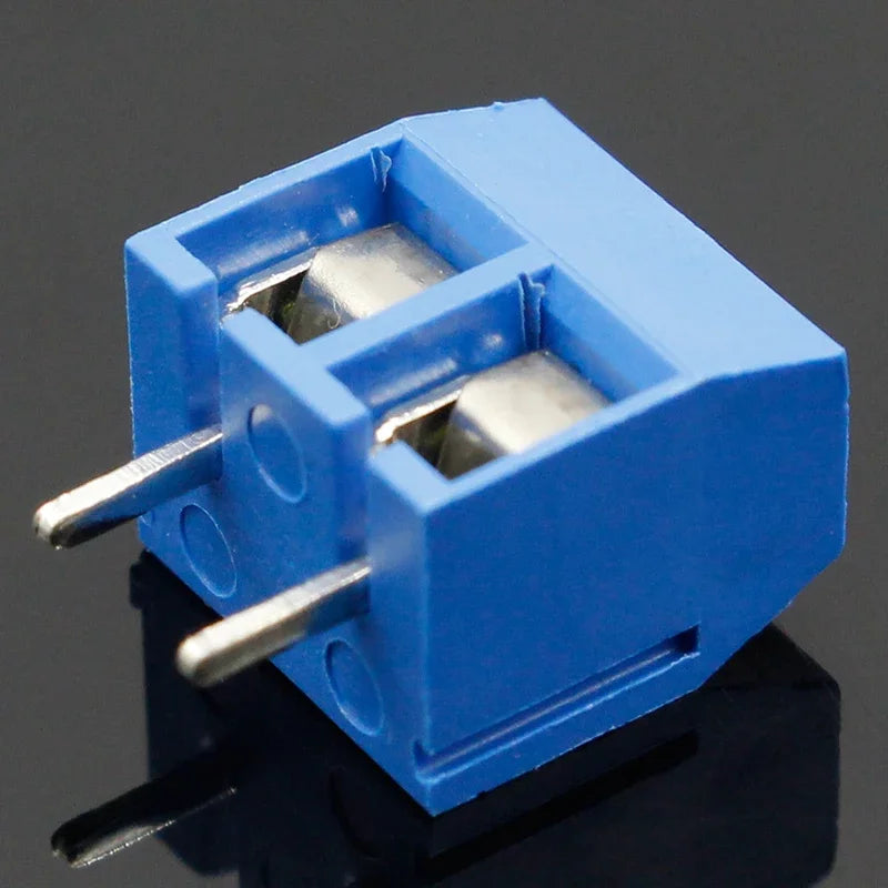 20PCS/LOT Screw 2-pin 5.0mm straight pin KF301-2P KF301-5.0-2P KF301PCB screw terminal block blue and green