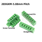 5pcs Terminal Connector 2EDGKM 3.81mm 5.08mm 3.5mm Pitch 15EDGKM PCB Terminal Block Plug-in Type 2~24P With Flange Fixed Panel