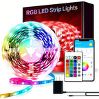 LED Strip Lights, RGB Color Changing Led Strip Lighting with 24-Key Remote and  APP Control, Music Sync Lights
