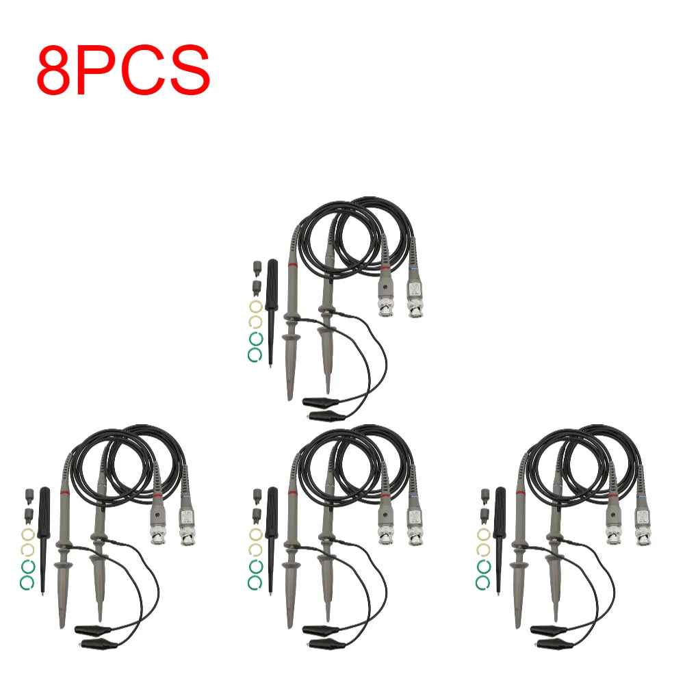 2-10PCS P6100 BNC Oscilloscope Probe Kit High Precision Scope Analyzer Alligator Clip Probes Test Leads 100MHz Oscilloscope Part