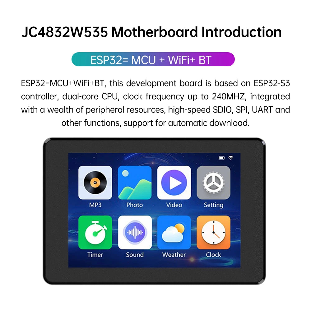 320x480 LED RGB 65K 3.5-inch TFT Capacitive Touch Screen ESP32-S3 WIFI Bluetooth Development Board AXS15231B Driver Chip