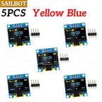 1-10PCS 0.96 Inch OLED Display Module I2C IIC SPI Serial 128X64 SSD1315 LCD 3.3-5V 4 Pin White/Blue/Yellow Blue for Arduino