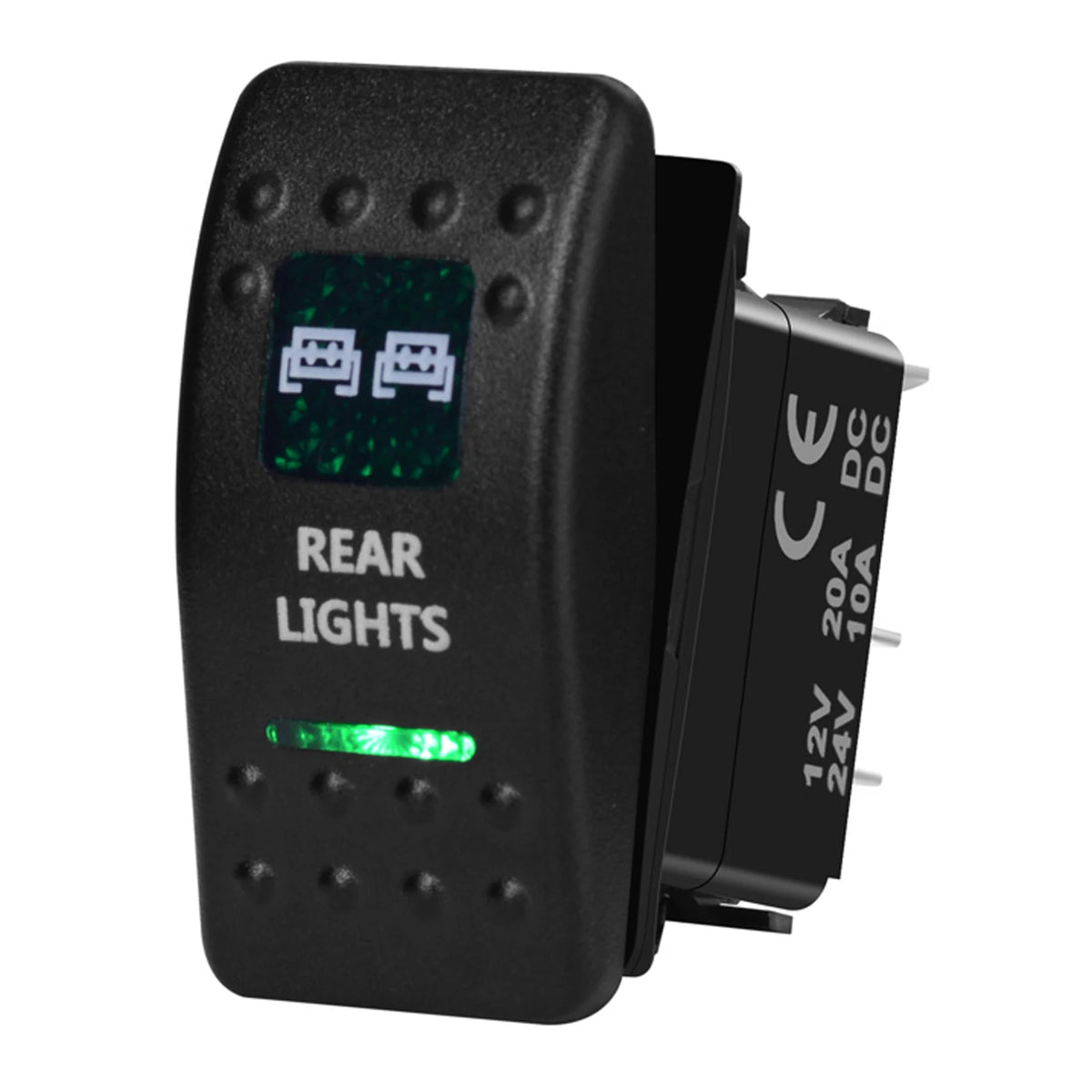 12V/24V Marine Rocker Switch Green LED SPST ON-OFF & DPDT ON-OFF-ON Momentary Toggle for 4x4 Off-Road RZR ATV ARB Carling Style