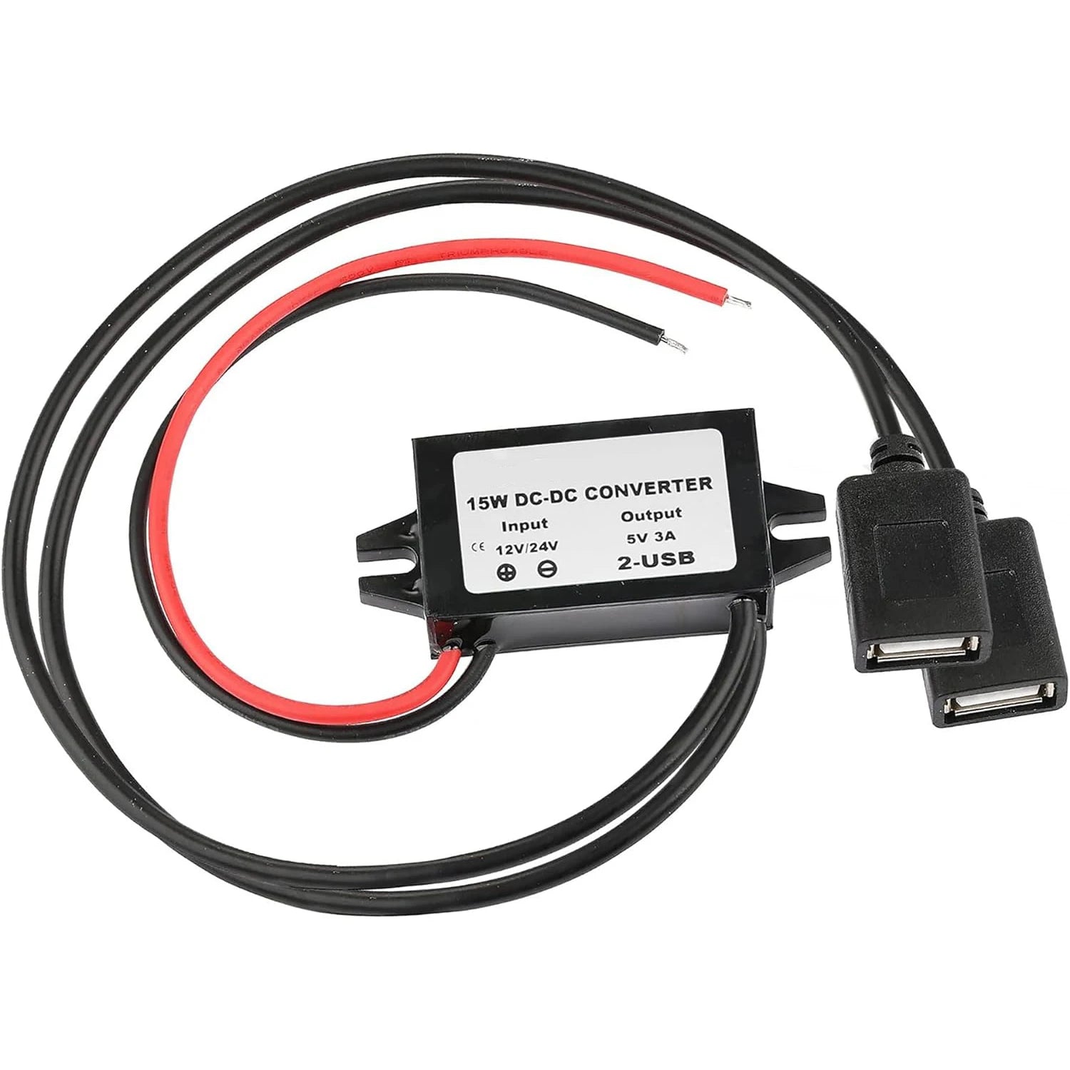 12V to 5V 3A Converter DC-DC Step Down Module Power Adapter USB-A Female/Type C/dual USB/open Wire Connector Low Heat Waterproof