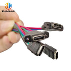 2/5/10pcs USB‑C Waterproof Female Connector 4Pin Straight Ear High Current Type C Charging Socket Jack with Rubber Ring