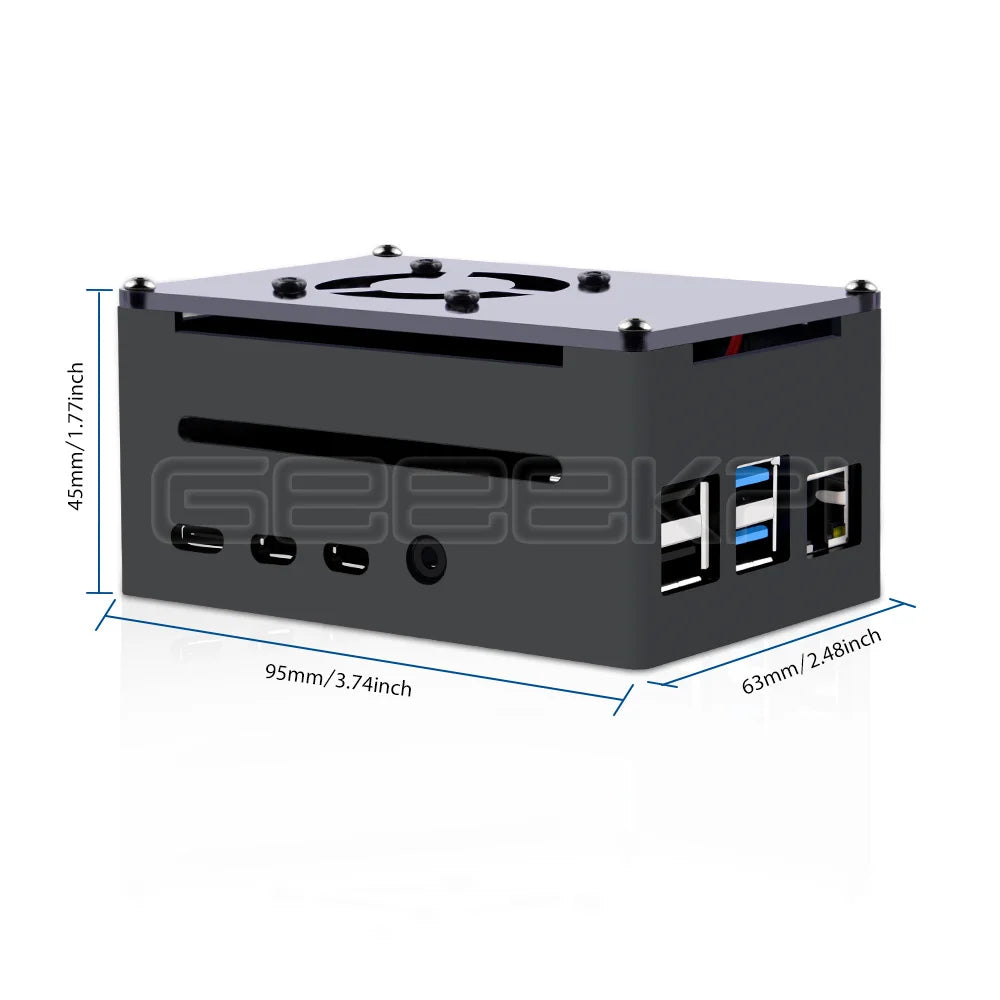 GeeekPi Raspberry Pi 4B Case Supports PoE Hat With 5V Cooling Fan