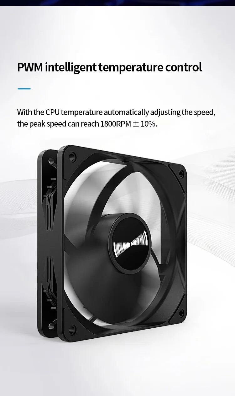TEUCER PC Computer Case Fan PWM 4 Pin 120mm Silent 12CM Fan CPU Cooler Cooling Fan Cooling Radiator Fan 12V Adjust Fan Speed