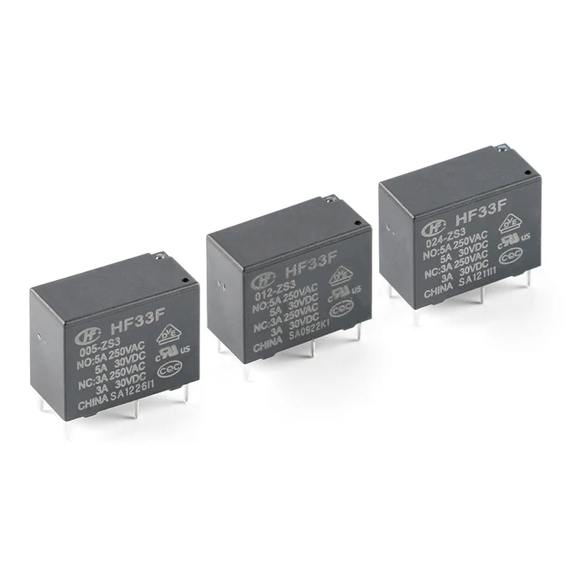 5Pcs New Relay HF33F JZC-33F-005 012 024-HS3 ZS3 HF33F-012-ZS3 4PIN 5PIN 5A 5V 12V 24V Power Relays