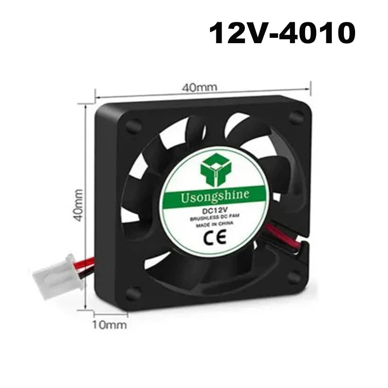 5010/4020/4010/3010 5V/12V/24V Cooling Turbo Fan Brushless 2Pin For 3D Printer Extruder DC Cooler Blower Part Plastic Fans