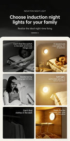 Motion Sensor LED Magnetic Night Light, 1/2 Pack Wireless Rechargeable Night Light, Auto On/Off for Bedroom, Wardrobe, Hallway