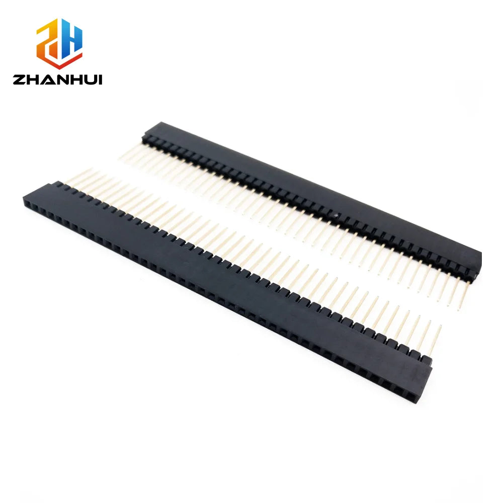 1x40 Pin Single Row Female Header 2.54mm Pitch PC104 Style Long Pin Stacking Connector for Arduino DIY (5/10/20 Pcs)