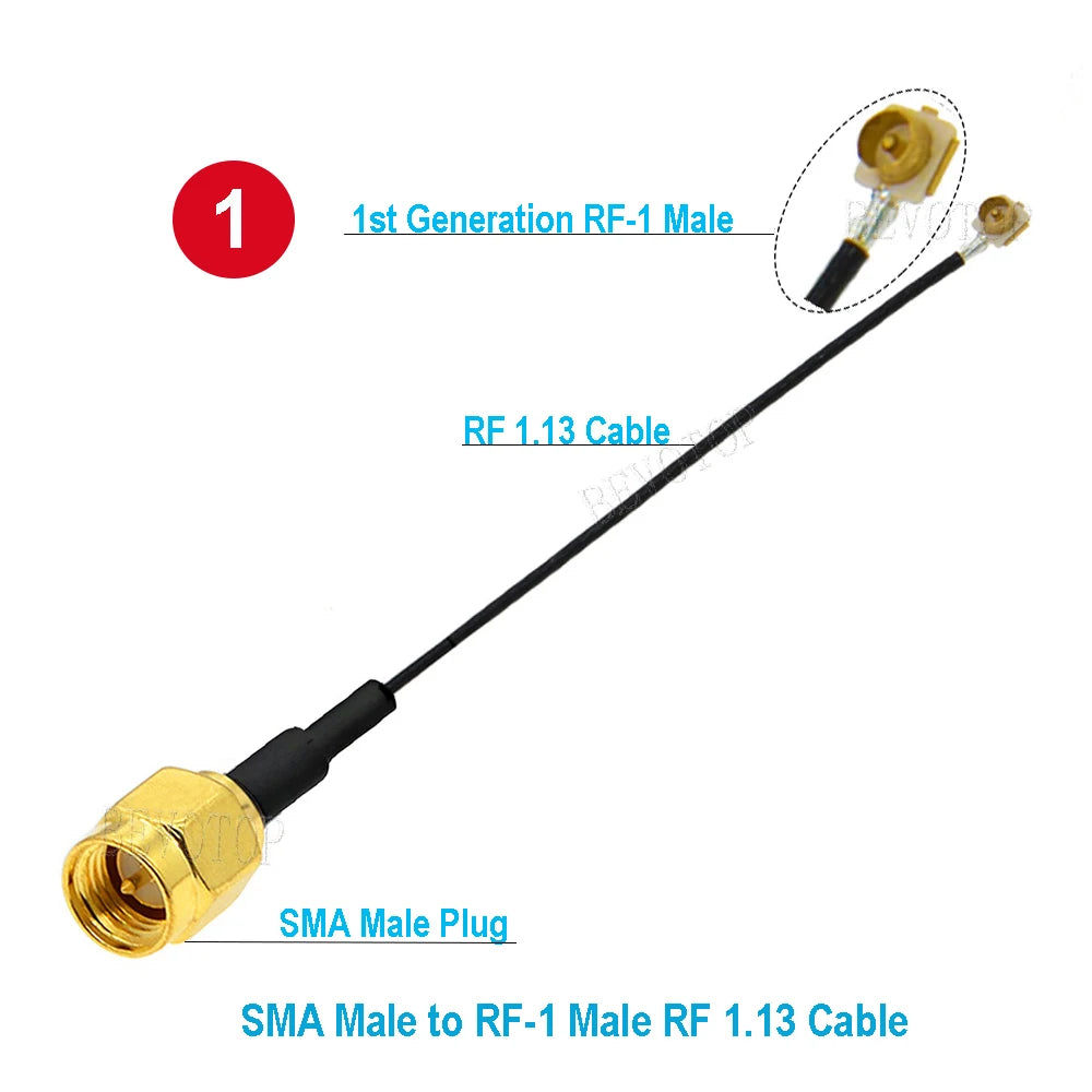 10PCS RF1.13 Cable Connector SMA Male/Female to u.FL/IPX-1 Male Plug WIFI Antenna Jumper RG113 Pigtail for Electronics