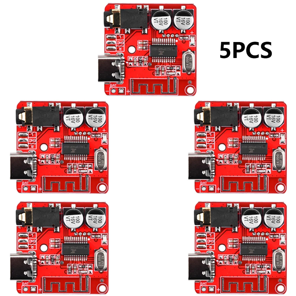 1-100pcs Bluetooth Audio Receiver Board Bluetooth 5.1 MP3 Lossle Decoder Micro USB 3.5mm Audio Output Amplifier Module Type-C 3W