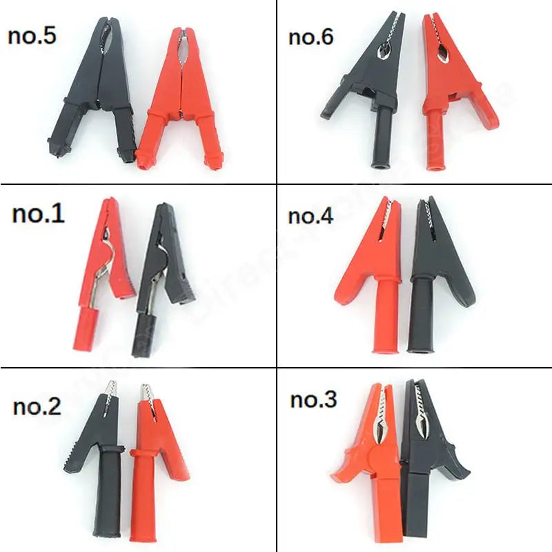 red+black 20/50A PVC Alligator Crocodile Clip Clamp Socket Plug Handle Test Cable Probe 4mm Banana Plug Electric Battery