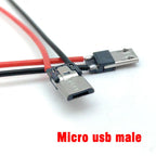 10pcs 2P Micro USB Male JACK 2Pin Welding Wire Male Connector Straight For Mobile Phone Charging Port Charging Socket