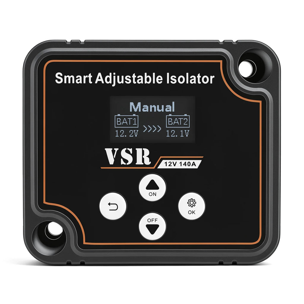 Dual Battery Smart Isolator 12V 140A Car Split VSR Charge Voltage Setting Sensitive Relay For Off-Road Camper Yacht ATV UTV Boat
