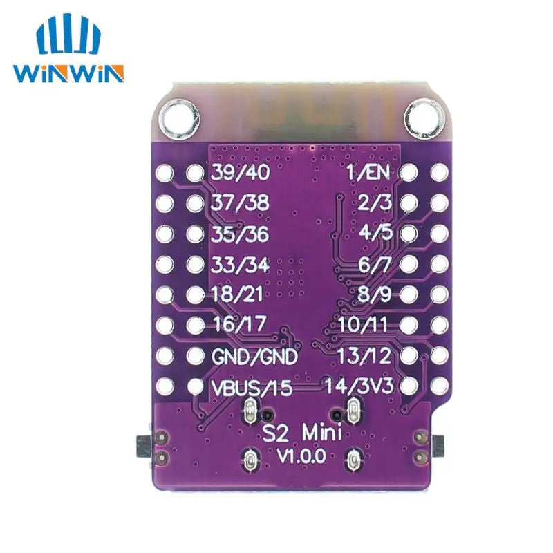 ESP32 S2 Mini V1.0.0 - LOLIN WIFI IOT Board based ESP32-S2FN4R2 ESP32-S2 4MB FLASH 2MB PSRAM MicroPython Arduino Compatible