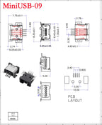10PCS Mini USB SMD SMT 4Pin 5Pin Female Mini B Socket Connector Plug Straight DIP Jack Connector Plug-in