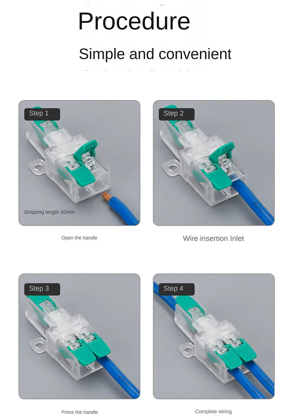 Quick Wiring Terminal Push-in Wire Connector Splitter Mini Universal High power Butt Terminal Block Led Light 1 in Multiple Out