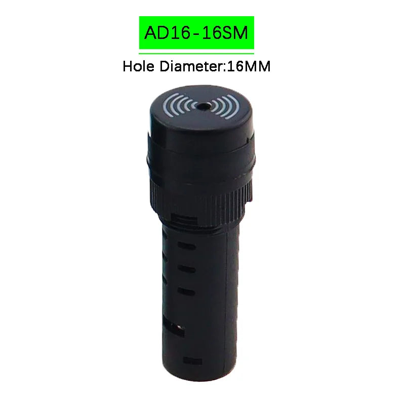AD16-16SM 16mm buzzer 12V 24V 110V 220V 380V Flash Signal Light Red LED Active Buzzer Beep Alarm Indicator Red Green Yellow