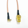SMA Female to MMCX Male Right Angle 90 Degree Extension Coax Cable Extender for Antenna, Radios