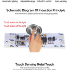 DC 12V Capacitive Touch Sensor Switch Coil Spring Switch LED Dimmer Control Switch 9-24V 30W 3A for Smart Home LED Light Strip