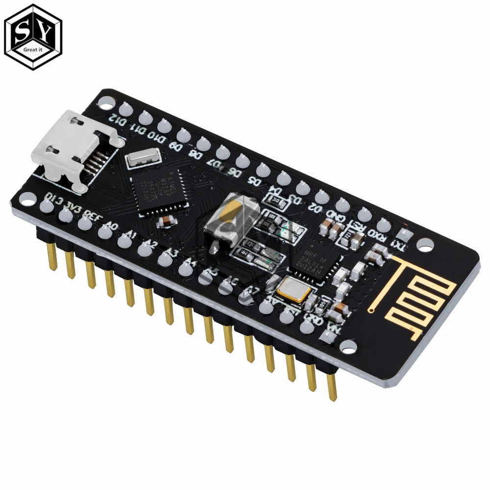 RF-Nano for Arduino Nano V3.0, Micro USB Nano Board ATmega328P QFN32 5V 16M CH340, Integrate NRF24l01+2.4G wireless