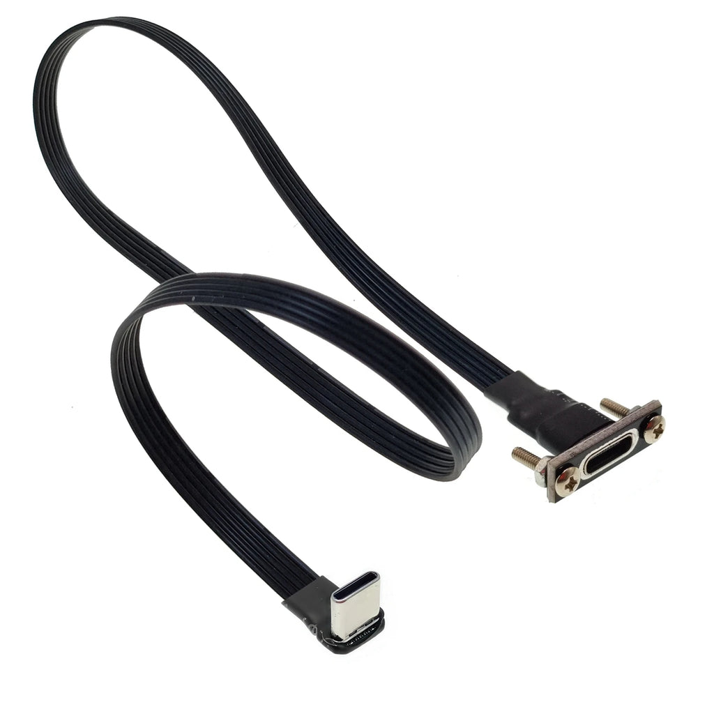 5CM 10CM 30CM USB 2.0 Type-C Flat Cable Extension FPC Cable USB 2.0 USB-C 90° Up/Down Angled Plug 5CM-1M