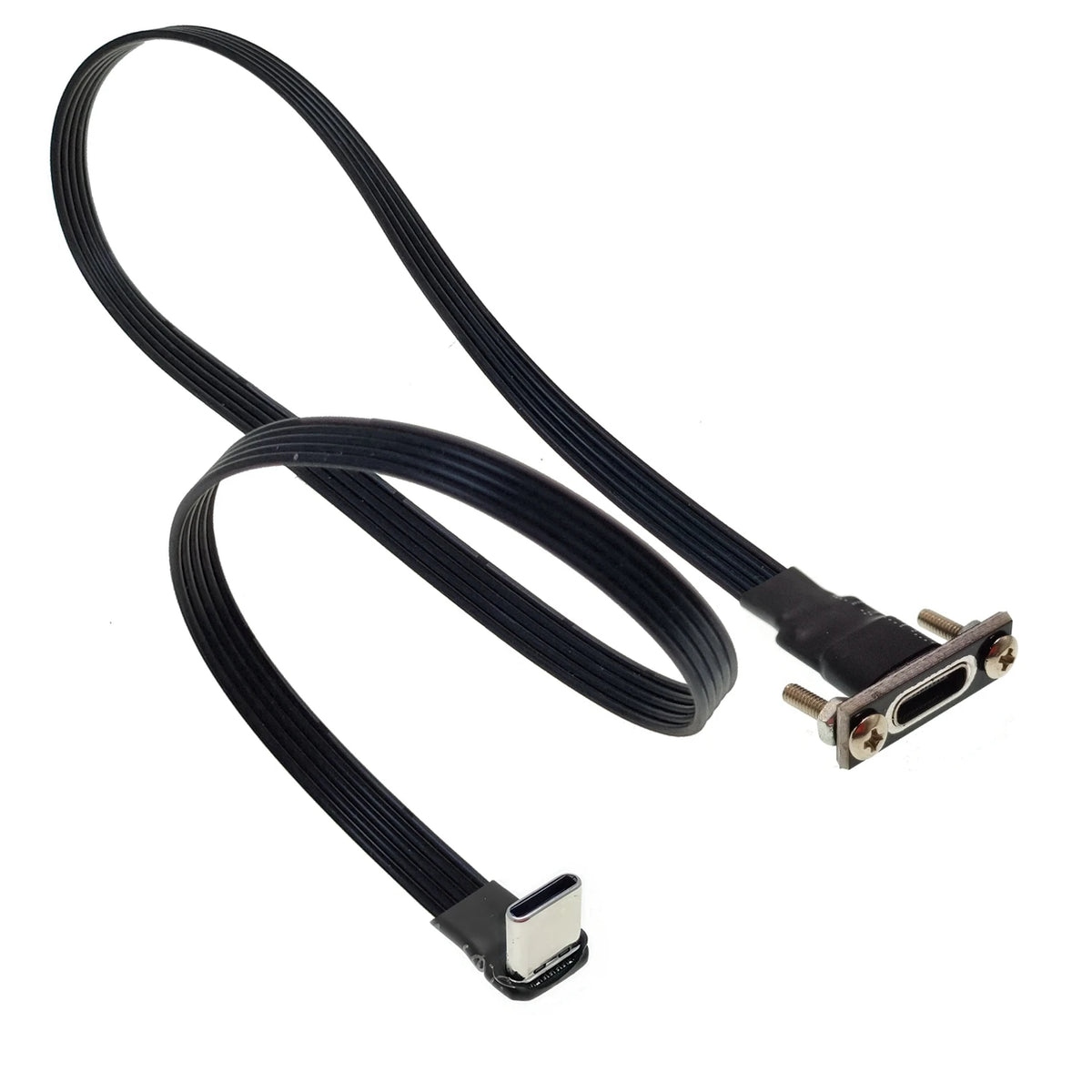 5CM 10CM 30CM USB 2.0 Type-C Flat Cable Extension FPC Cable USB 2.0 USB-C 90° Up/Down Angled Plug 5CM-1M