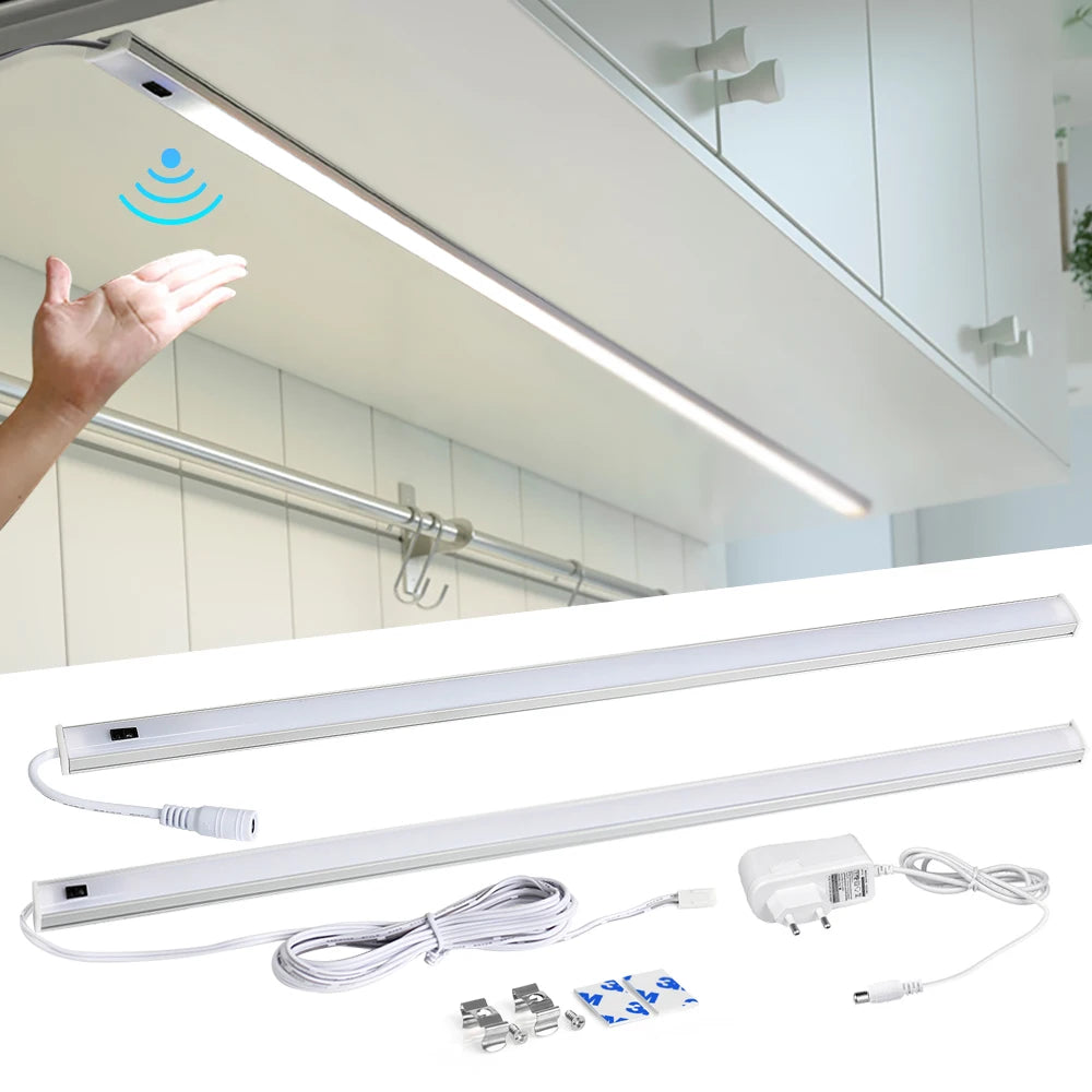 LED Light Under Cabinet Lights For Kitchen Hand Sweep Switch PIR Motion Sensor Closet Wardrobe Lamp 30/40/50cm Led Night Light