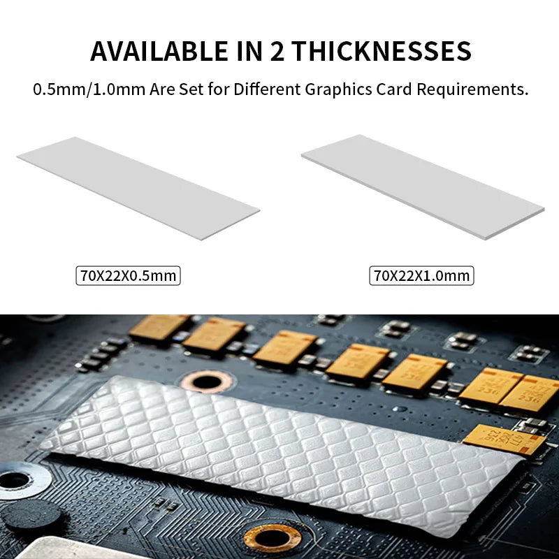 TEUCER M.2 Thermal Pad 10.8W/mk 70x20mm Silicone Thermal Pads Non Conductive Heatsink Cooling Pad for Laptop Heatsink/SSD Cooler