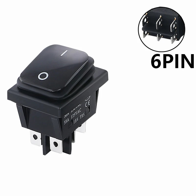 ON OFF KCD4 waterproof and oil proof switch four feet 2 file red green with lights six foot rocker power switch LED 12V 220V