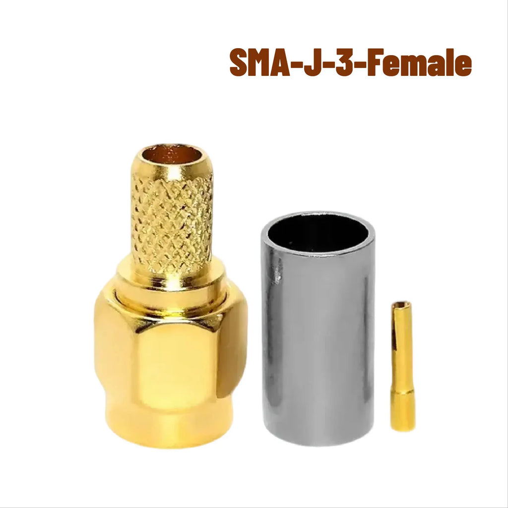 5/20PCS SMA Male Plug Crimp RF Connector for RG58 RG142 LMR195 RG400 Cable Adapter Coaxial