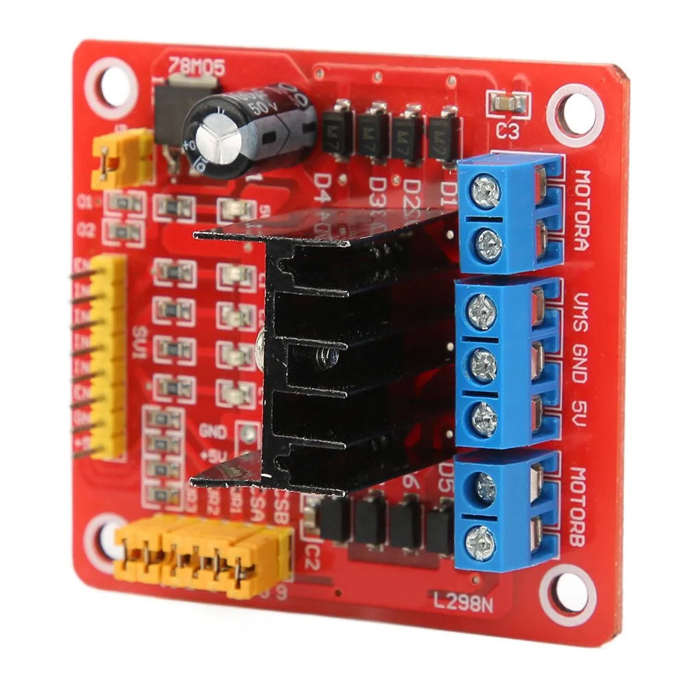 L298N Stepper Motor Driver Module 5V-35V 2A DC Motor Controller Board Compact Size Easy To Install Dual H Bridge Motor Driver