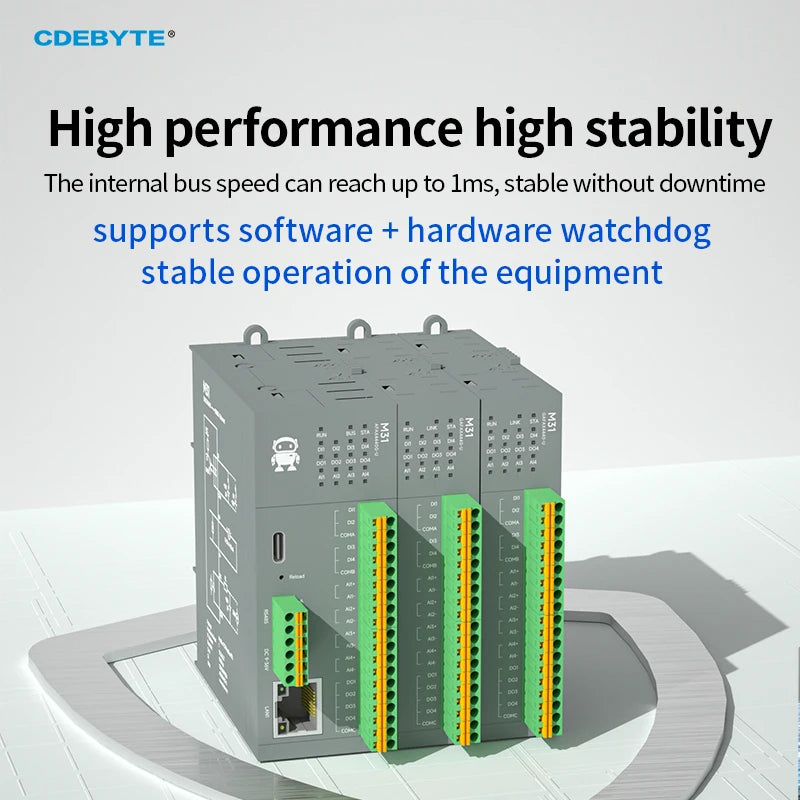 RS485 RJ45 DI/DO/AO/AI Distributed Remote IO Module CDEBYTE M31-U Series Modbus NEW Version Support PNP NPN DIP Free Splicing