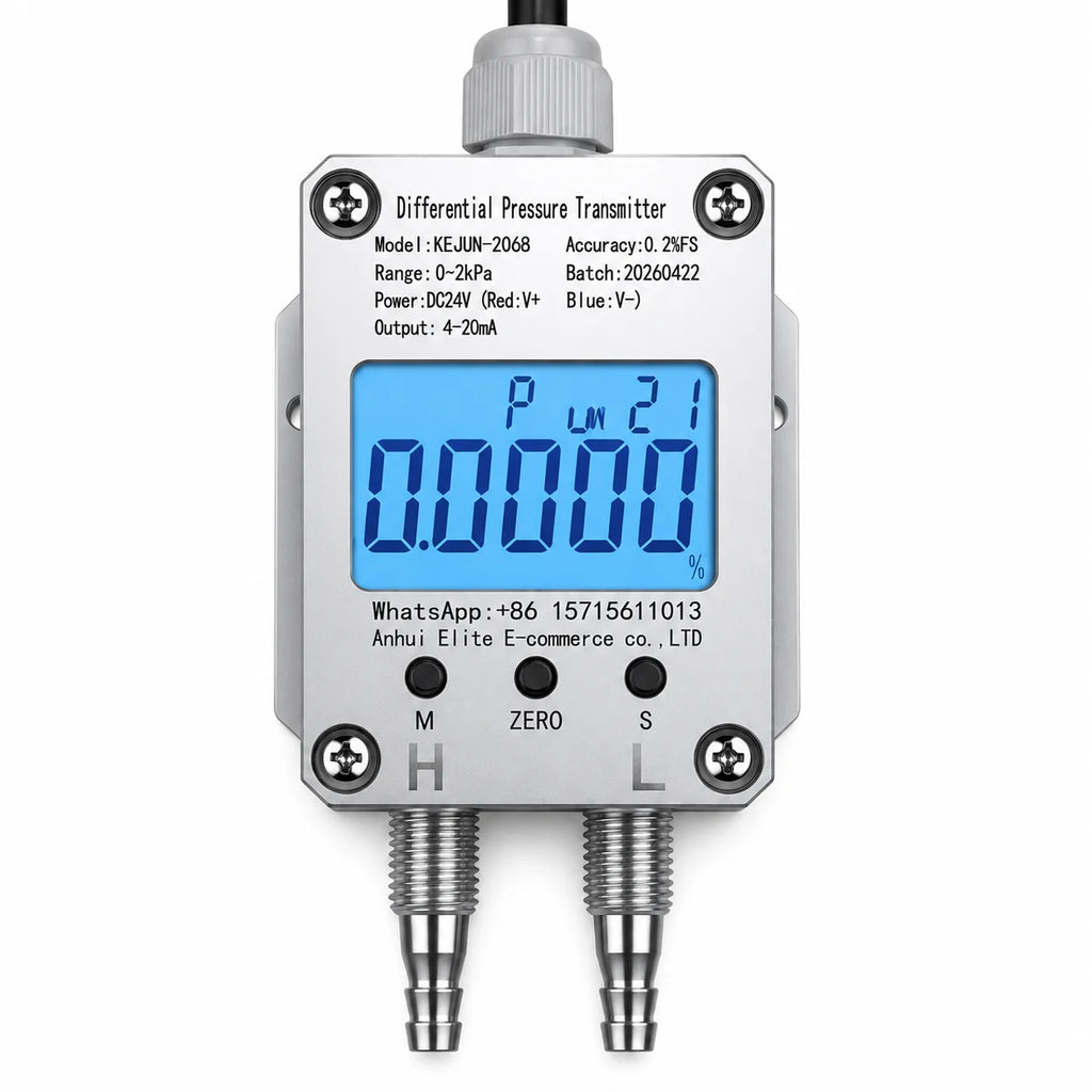 Digital Differential Pressure Transmitter 4-20mA 0-10V 0-5V RS485 Wind Air Pressure Sensor 0-50pa 0-100pa 0-200pa 0-2Kpa