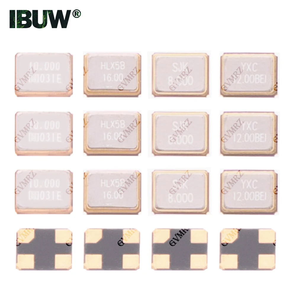 10PCS SMD 4P 3225  Passive crystal oscillator  8Mhz 10Mhz 12Mhz 16Mhz 20Mhz 24Mhz 25Mhz  26Mhz 27Mhz 30Mhz 32Mhz 40Mhz 48Mhz