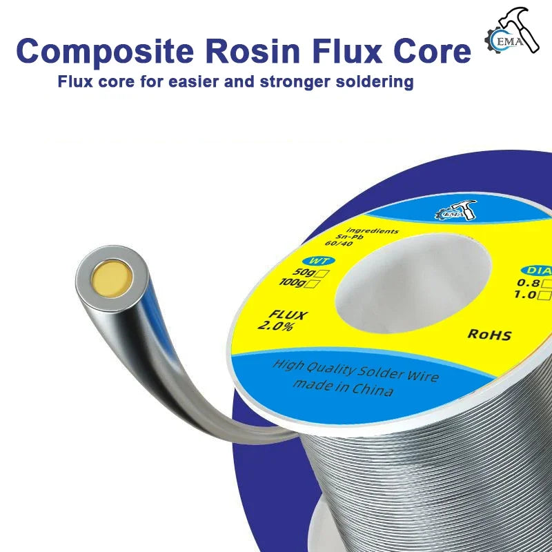 100g Quality Soldering Wire Tin Solder Wire 60/40 or 25/75 Multipurpose Welding Wire Flux Iron Wire Reel Household Tool