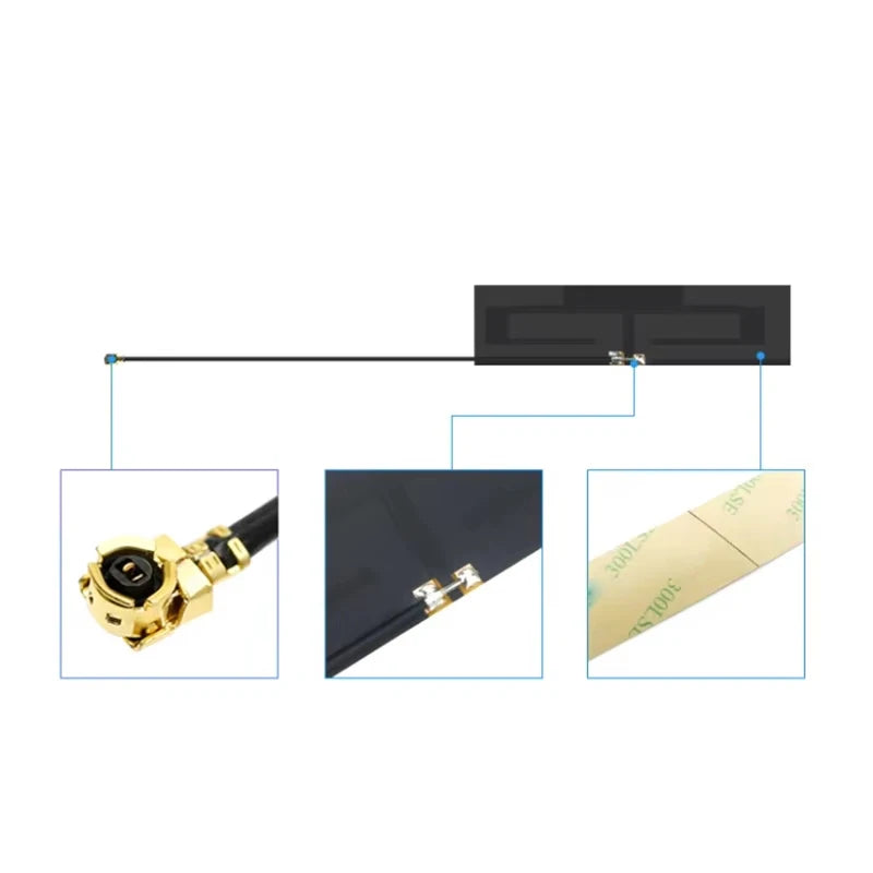 2PCS GSM GPRS 2G 3G LTE 4G Internal FPC Soft Board Antenna Siginal Booster Amplifier MHF1 RG1.13 20cm Cable 8dbi 700-2700MHz