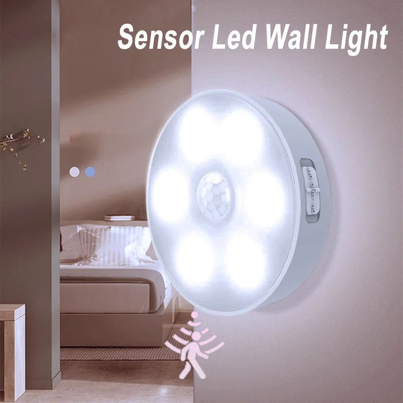 Motion Sensor Led Light Usb Charging Square Lamp for Bedroom Kitchen Stair Hallway Wardrobe Cupboard Lighting