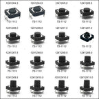 10PCS 12X12 H=4.3/4.5/5/5.5/6/7/8/9/10/11/12/13/14/15/16/17MM 4PIN DIP Momentary Tactile Tact Switch Push Button Switch Black